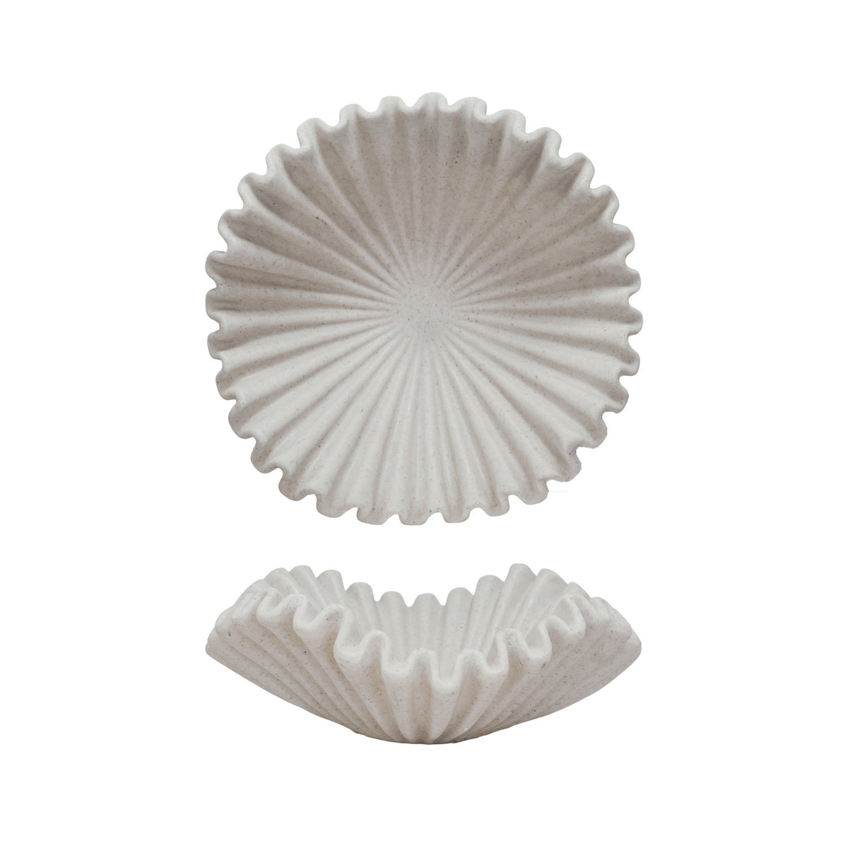 Ruffled Bowl, Cream/Stone