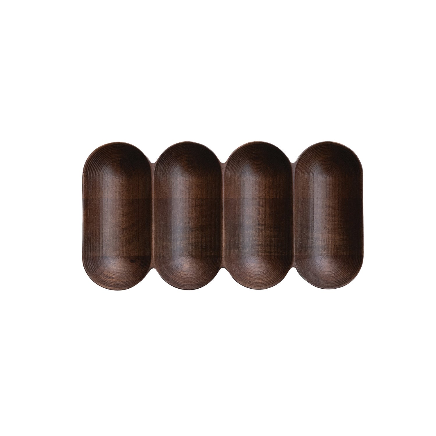 Walnut Serving Dish, 4/Section
