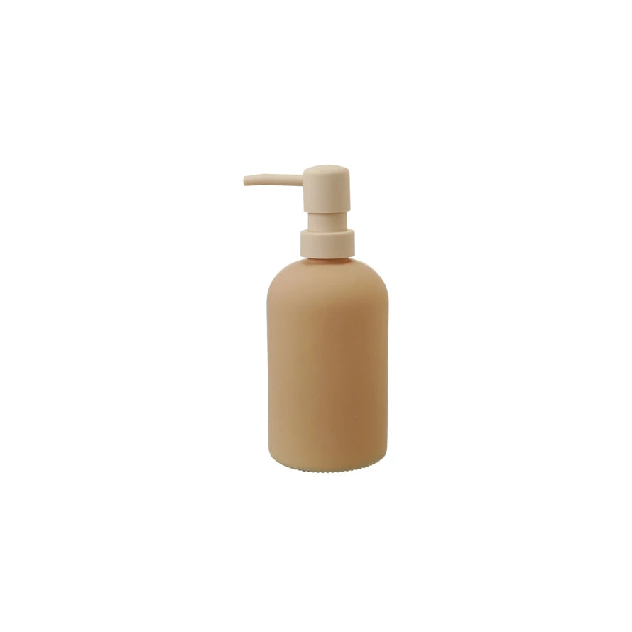 Tan Glass Soap Dispenser