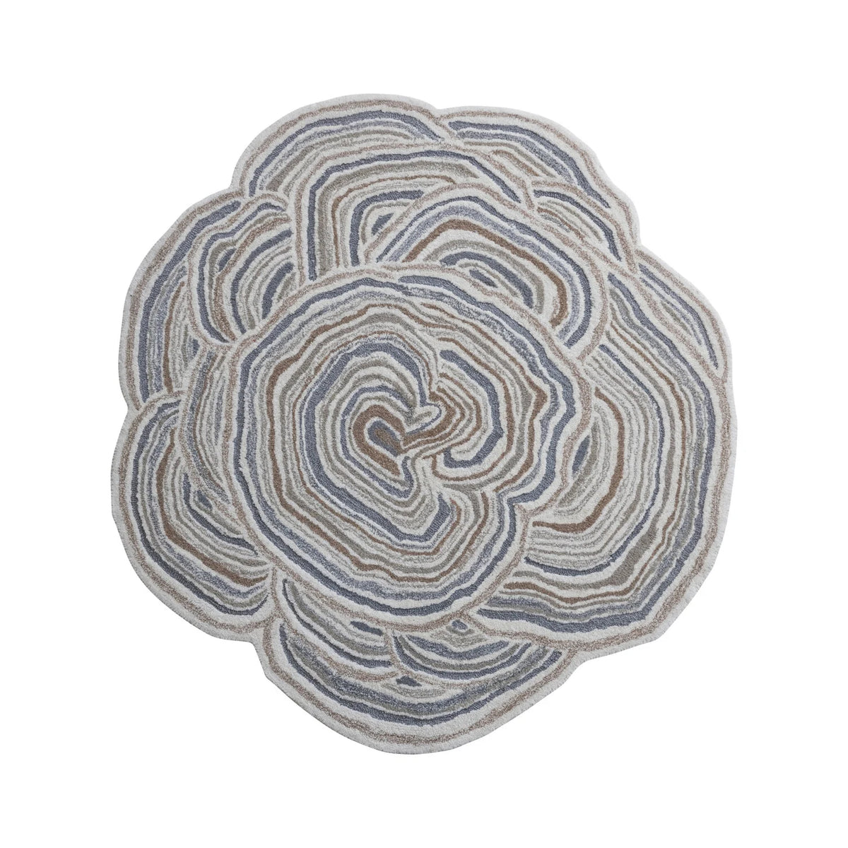 5' Round Grey/Wht Rug