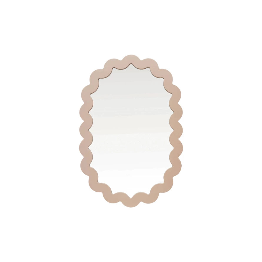Scalloped Wall Mirror, Cream