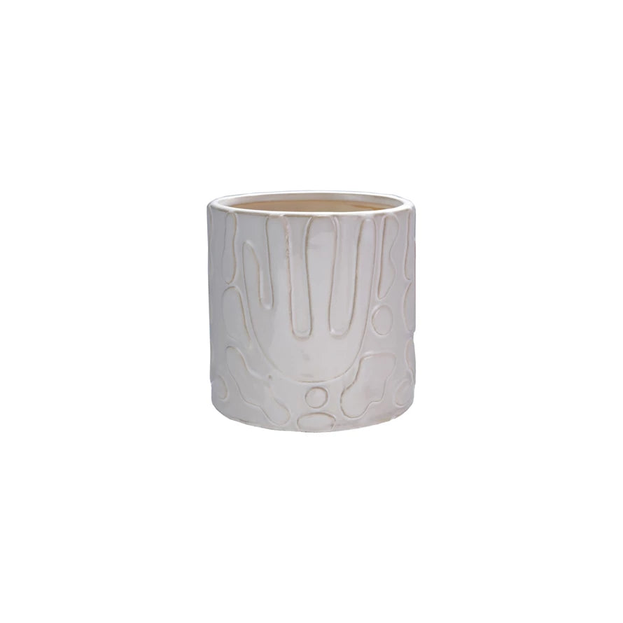 5x5 White Abstract Planter