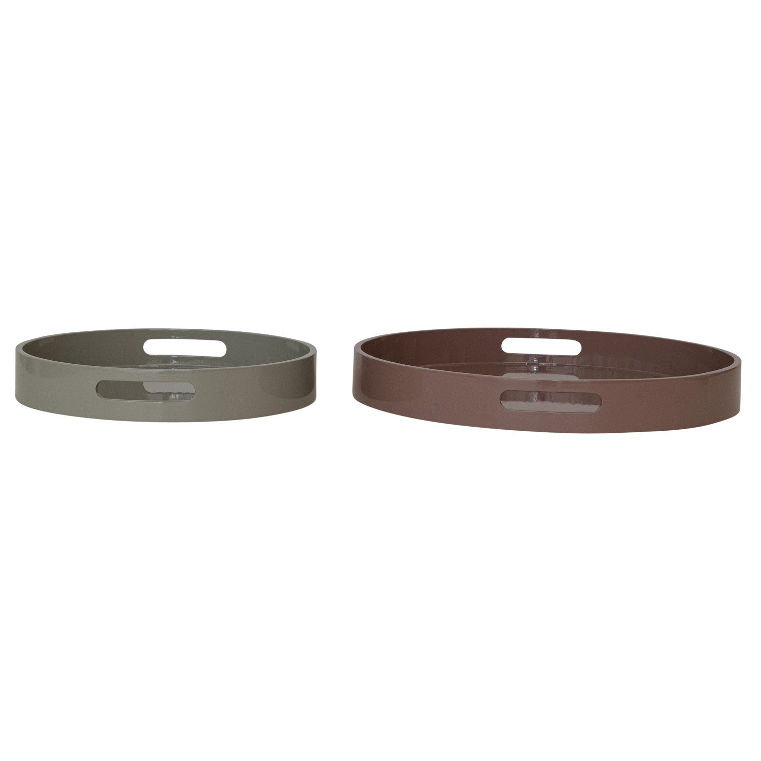 Lacquered Tray, Brn/Taupe