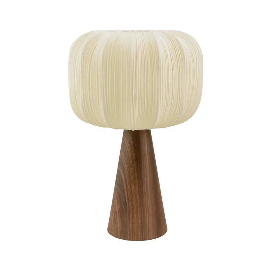 Wood Lamp, Pleat/Fabric Shade
