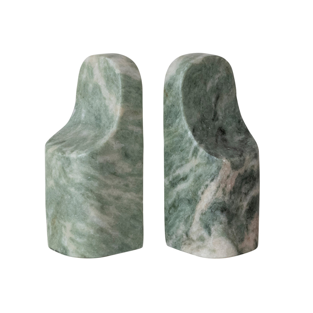 St/2 Green Marble Bookends