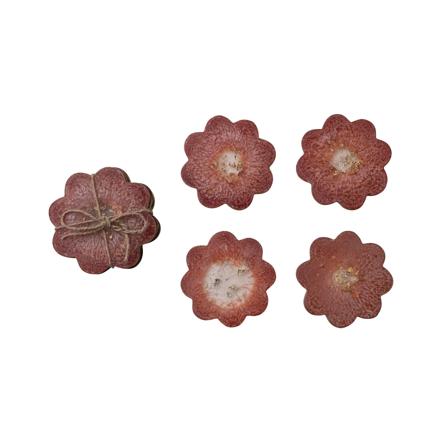 St/4 Flower Shaped Coasters