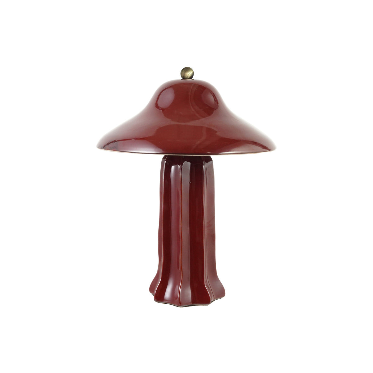 Stoneware Fluted Lamp/Burgundy