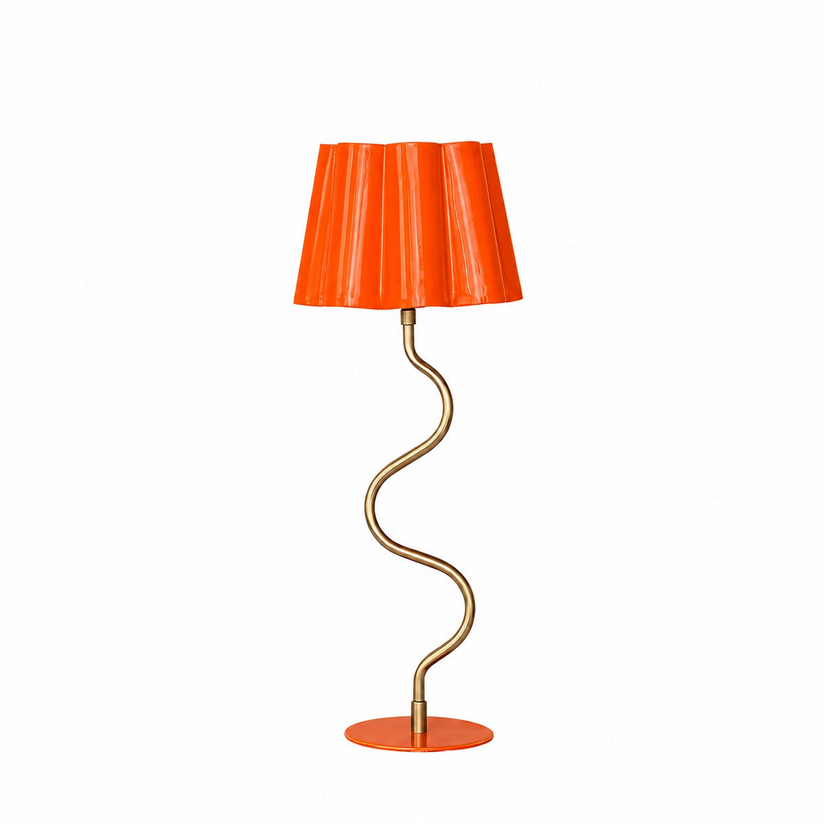 Tan/Gold Curved Lamp