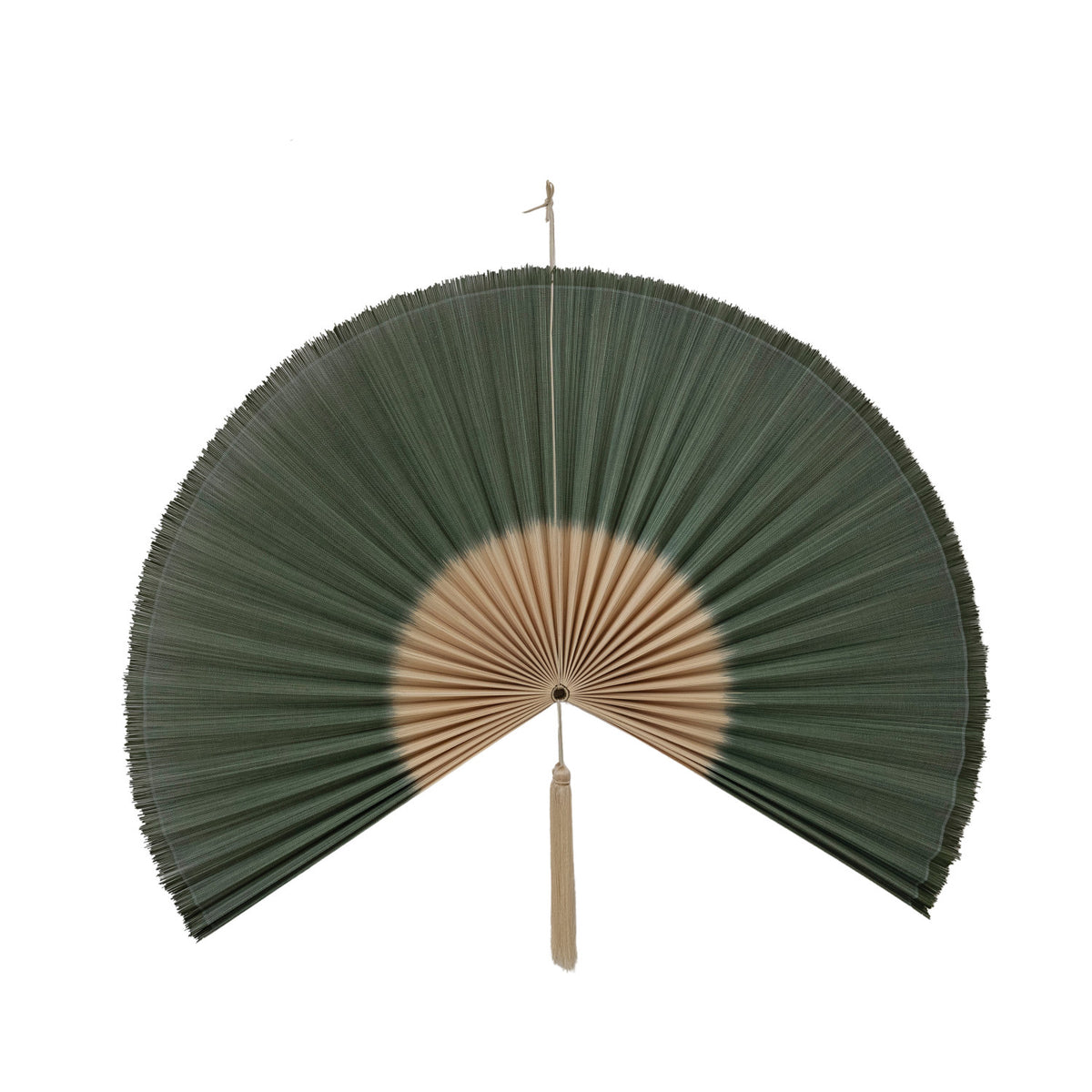 Bamboo Fan Wall Decor, Nat/Grn