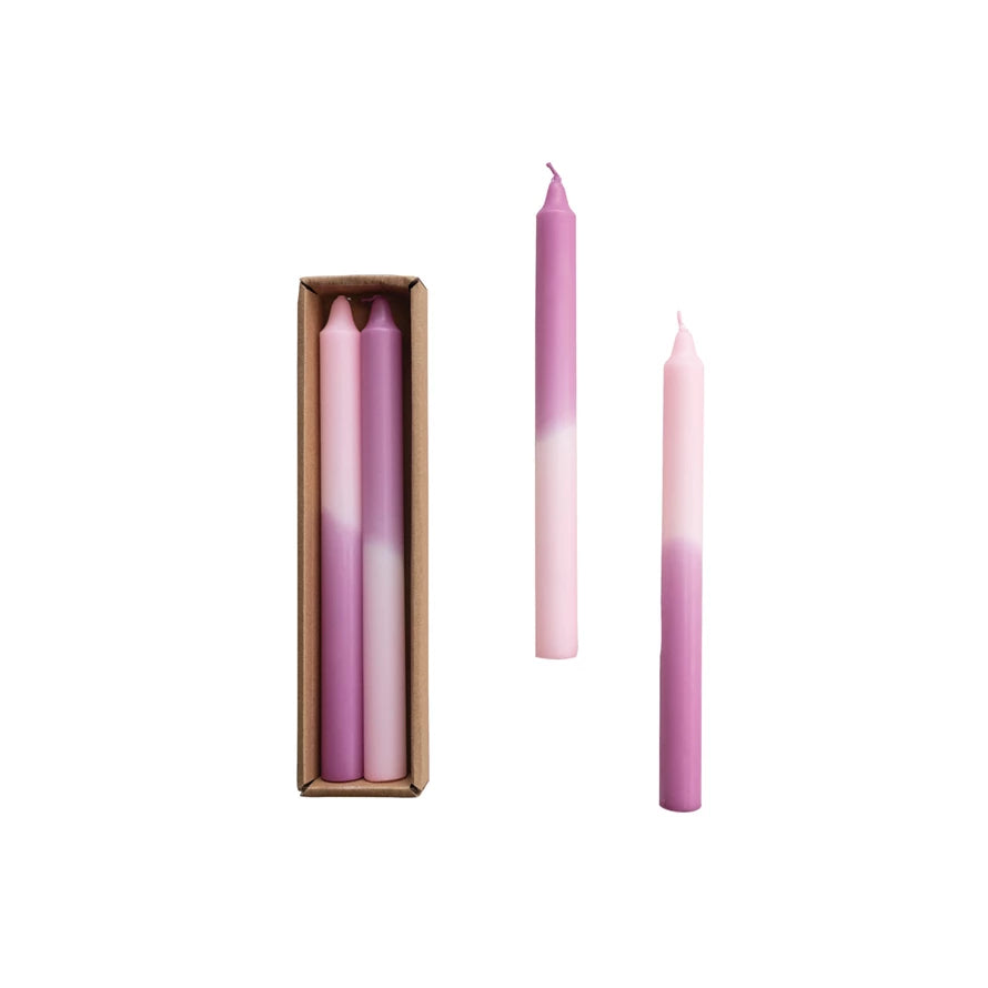 10" Taper Candle -Pink & Lilac