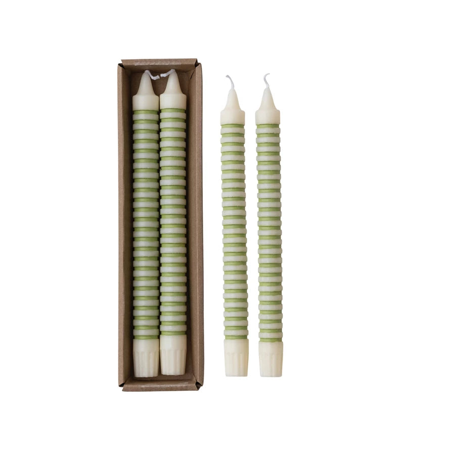St/2 Green Striped Tapers