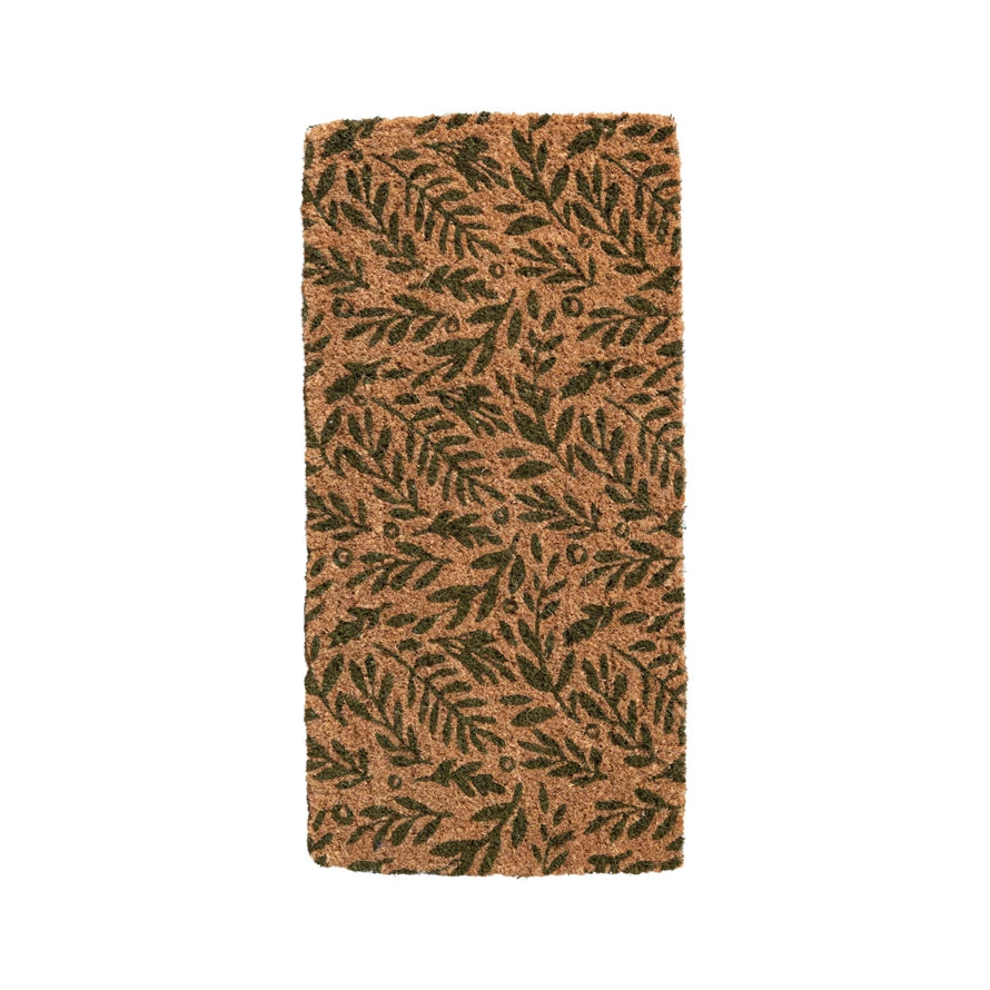 Green Botanical Coir Door Mat