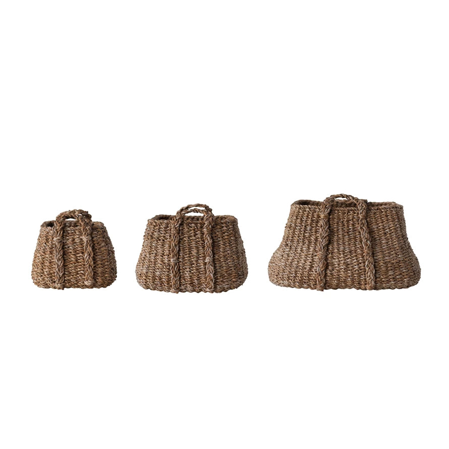 Woven Seagrass Basket w/Handle