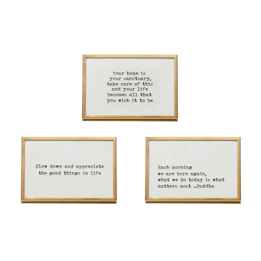 6x4" Gold Frame w/Easel/Saying