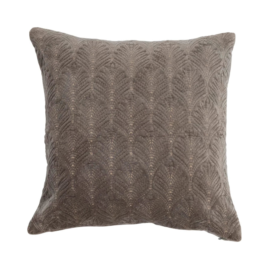 Grey Velvet/Gold Thread Pillow