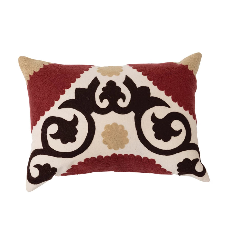 20x14 Red/Black Suzani Pillow