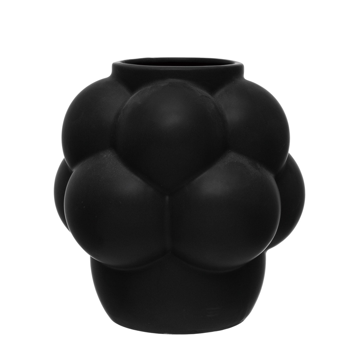 Black Vase w/Raised Dots, 8"