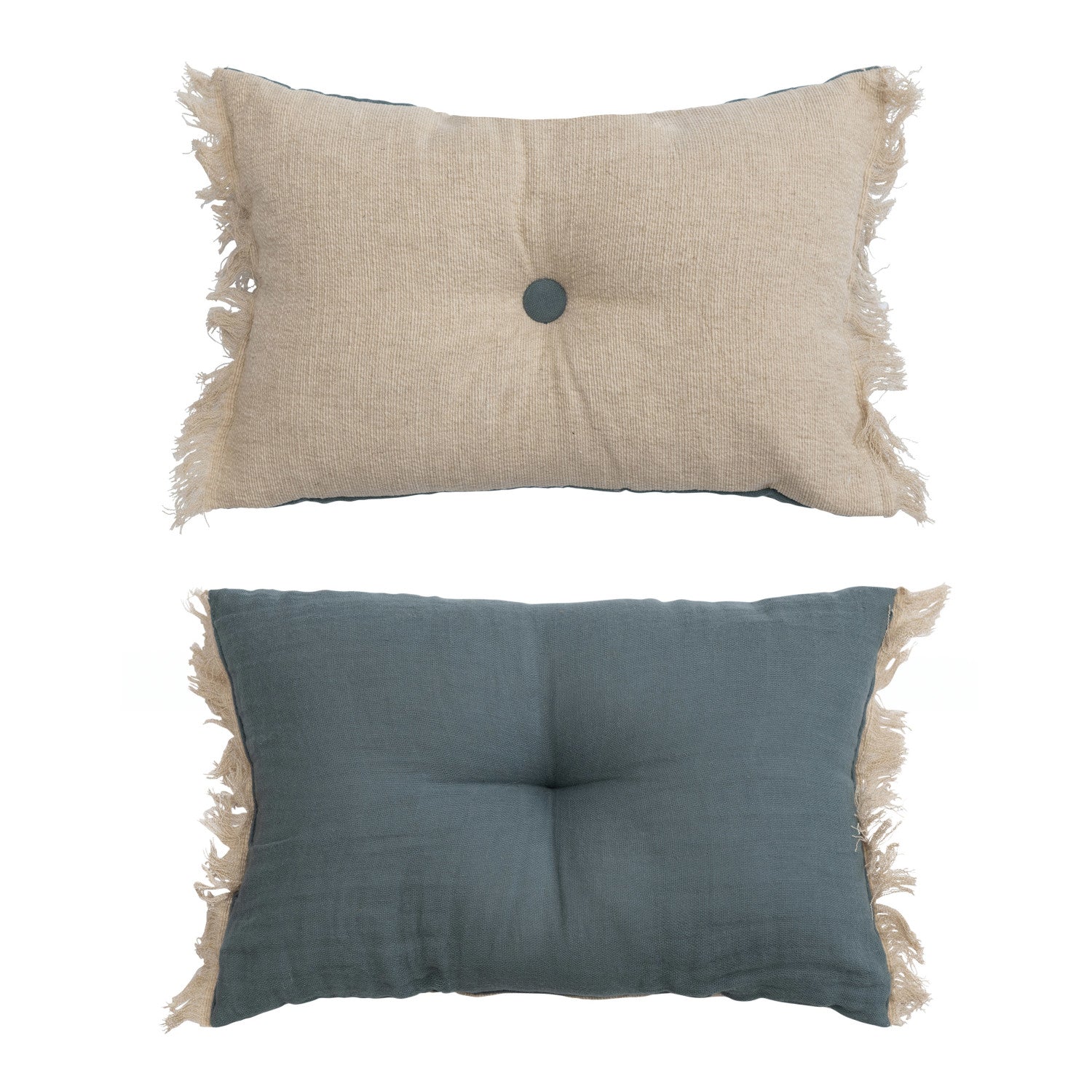 2-Sided Lumbar Pillow/Nat&Blue