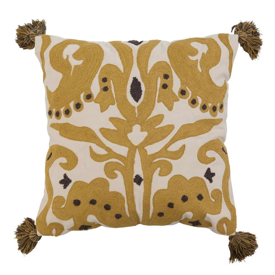 20" Cream/Mustard Pillow