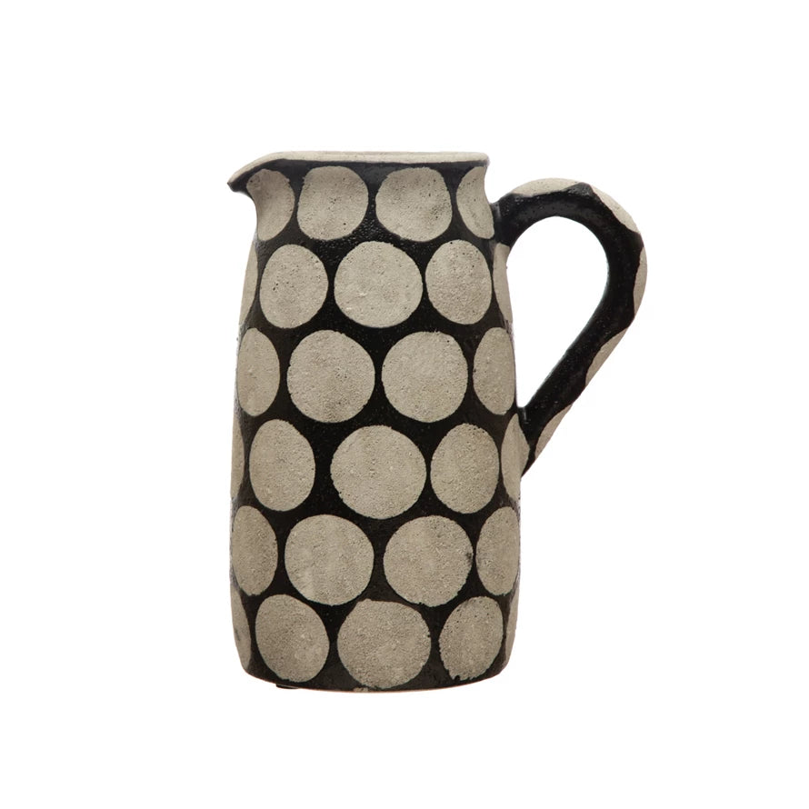 Pitcher, Black w/ Cement Dots