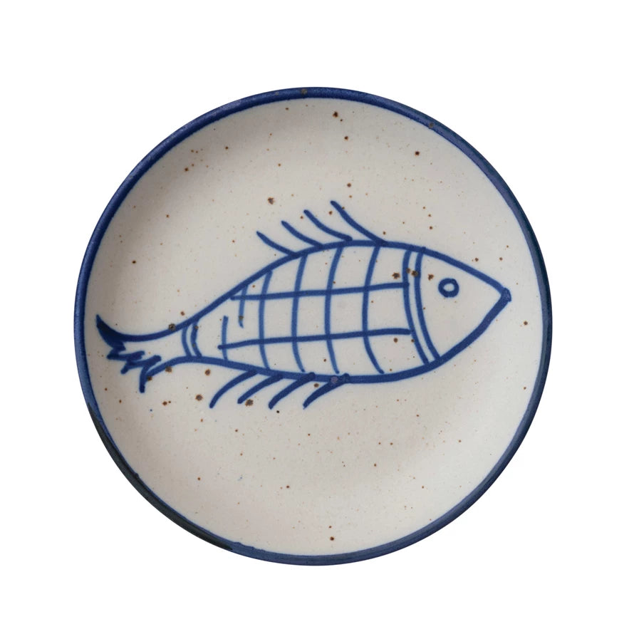 Blue & Cream Fish Plate