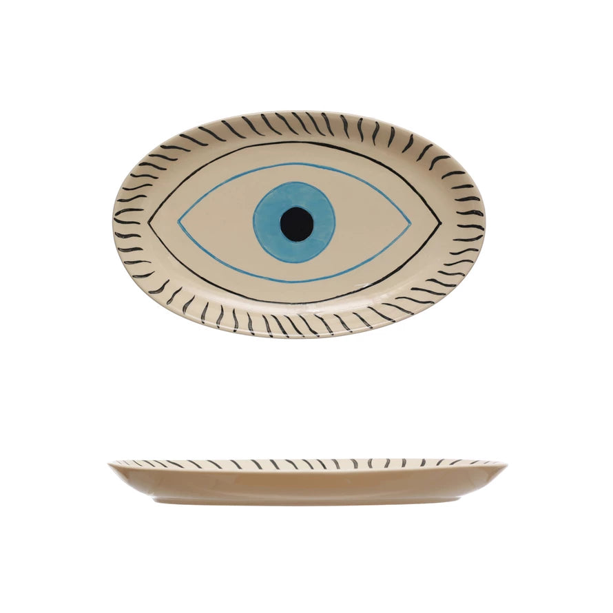 Painted Platter w/Evil Eye