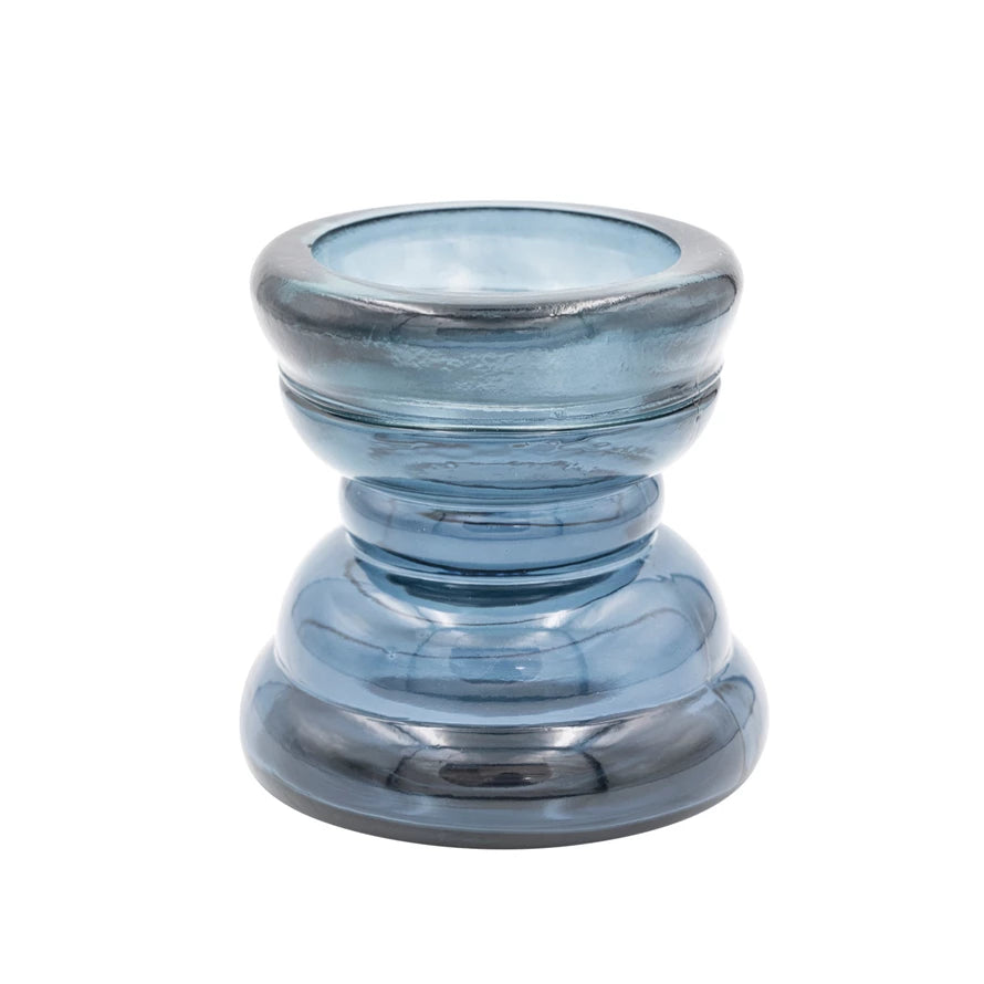 Glass Candle Holder - Blue
