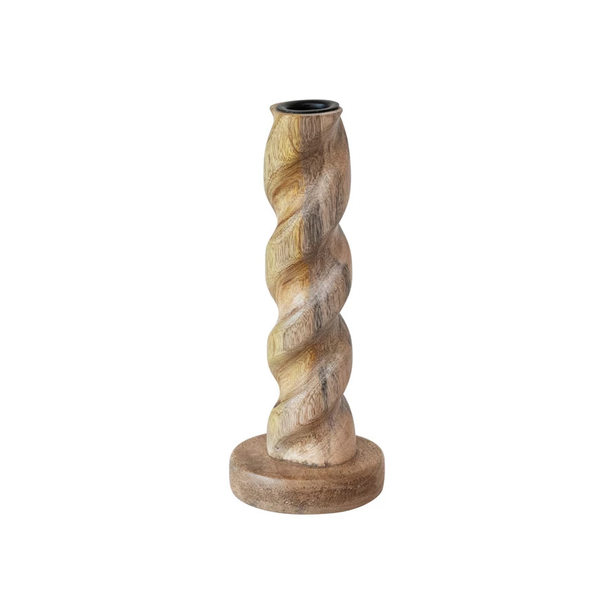 Twisted Wood Taper Holder