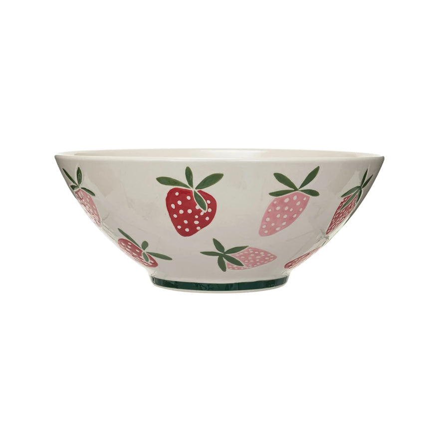 Stoneware Strawberry Bowl
