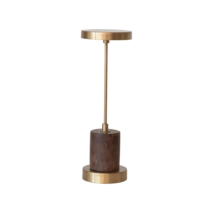 LED/Touch Lamp, A.Brass/Wood