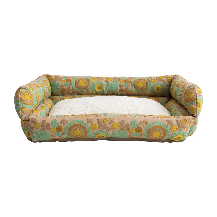 Brown/Mint Sherpa Pet Bed