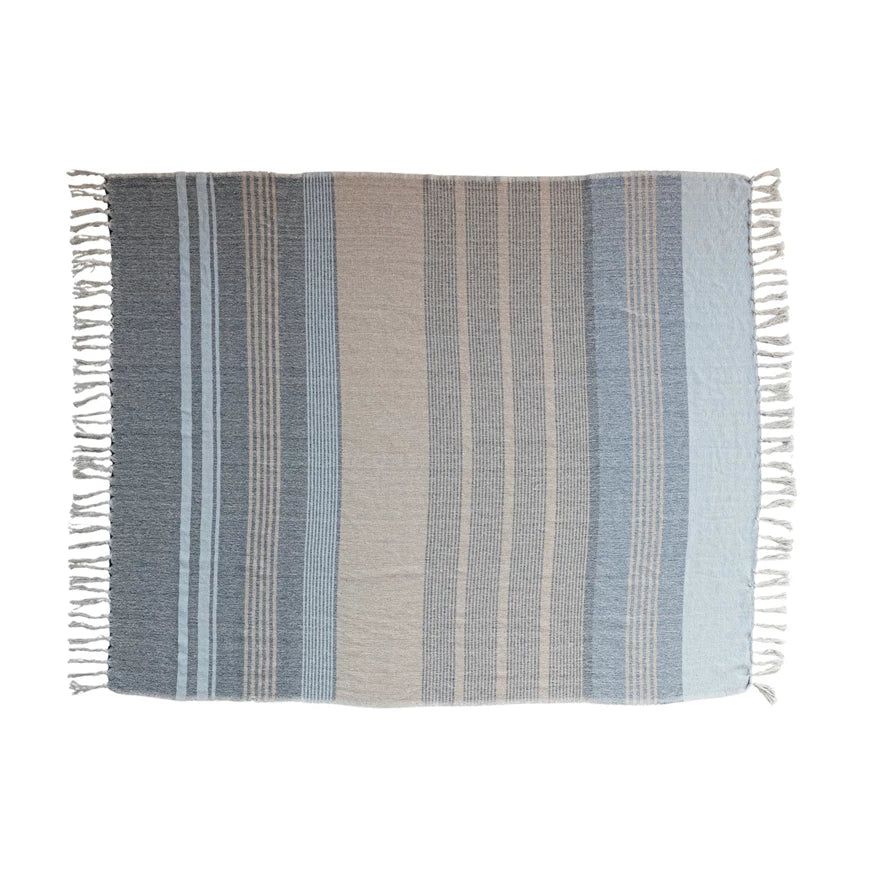 Shoreline Throw, Blue/Striped