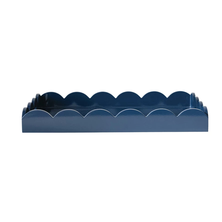 Navy Lacq./Scalloped Tray