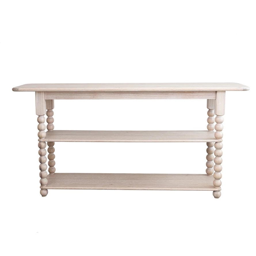 2 Shelf Oak Wood Console Table