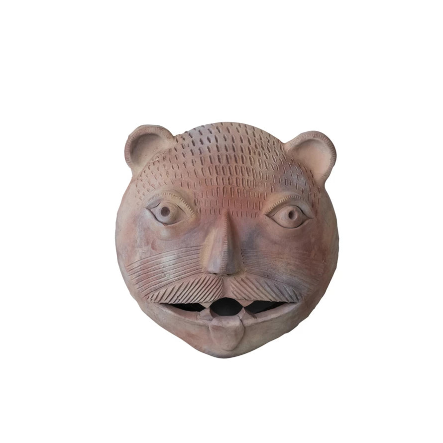 Terracotta Tiger Head Wall Art