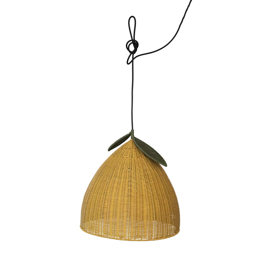 Rattan Lemon Shaped Pendant