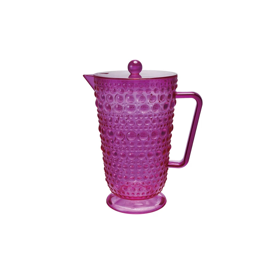 2qt. Pink Pitcher, Raised Dot