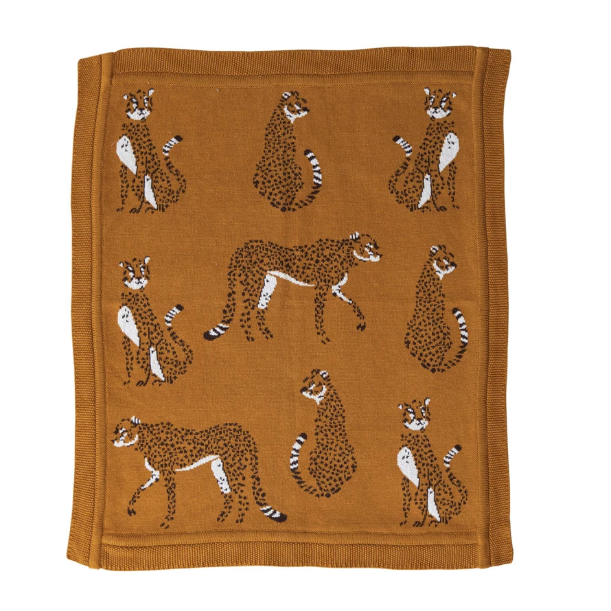 Cotton Baby Blanket, Cheetahs