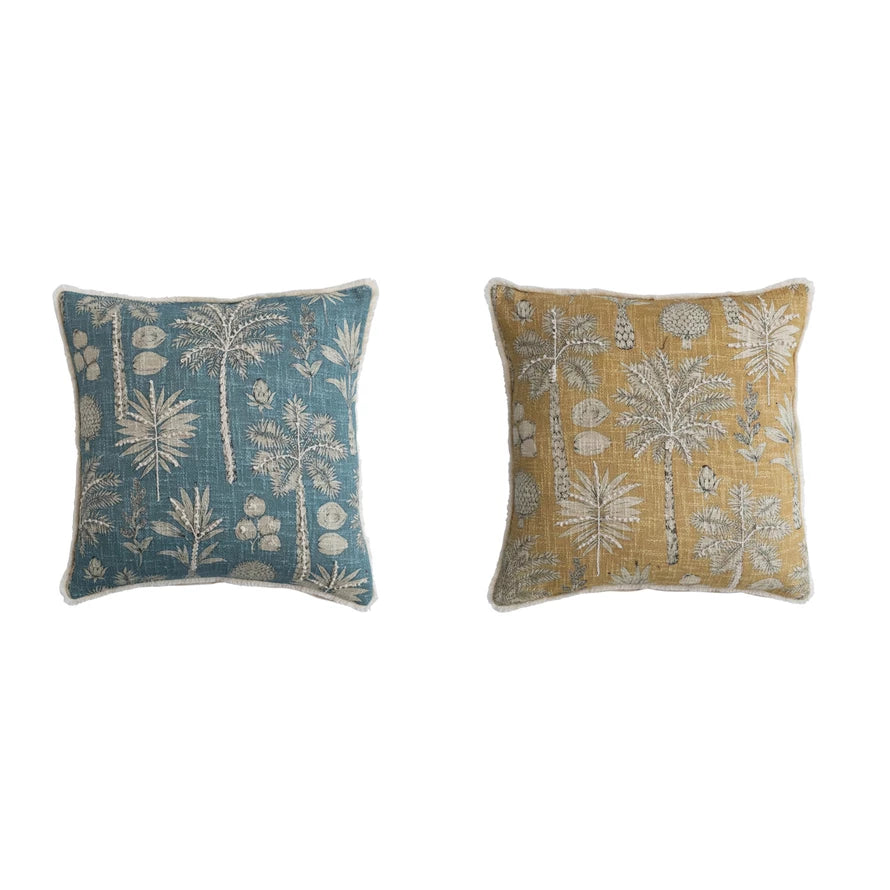 18" Embroidered Palm Pillow