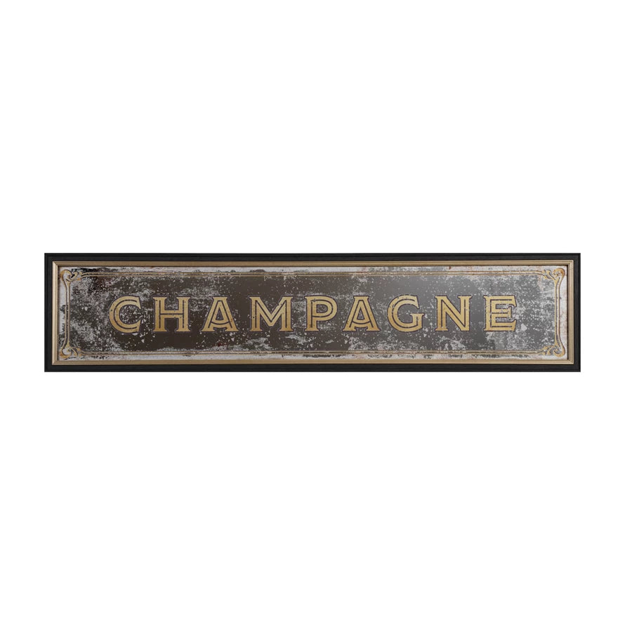 Antique Mirror Champagne Sign