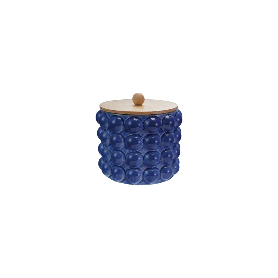 8" Blue Canister w/Raised Dots