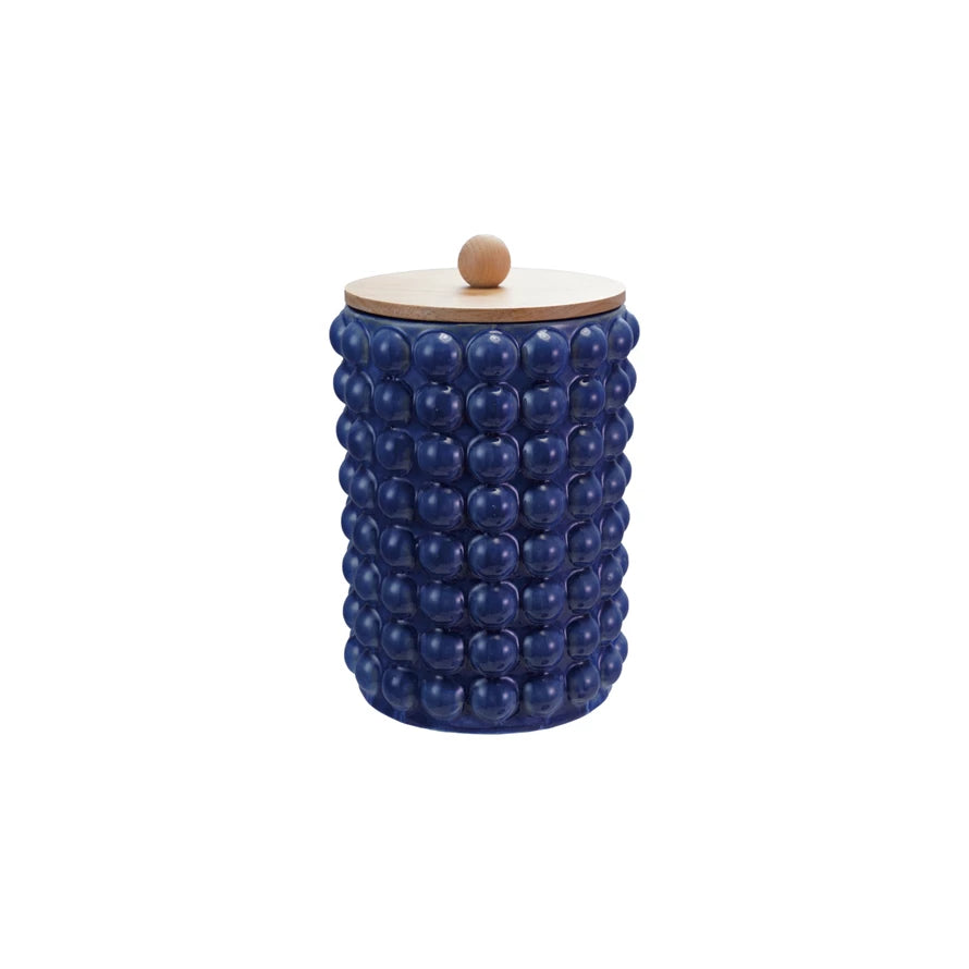 10" Blue Canister, Raised Dots