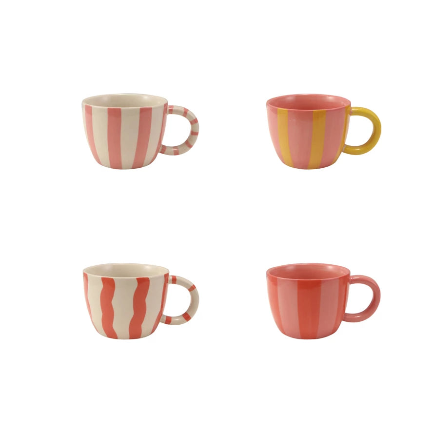 Hand-Painted Striped Mug