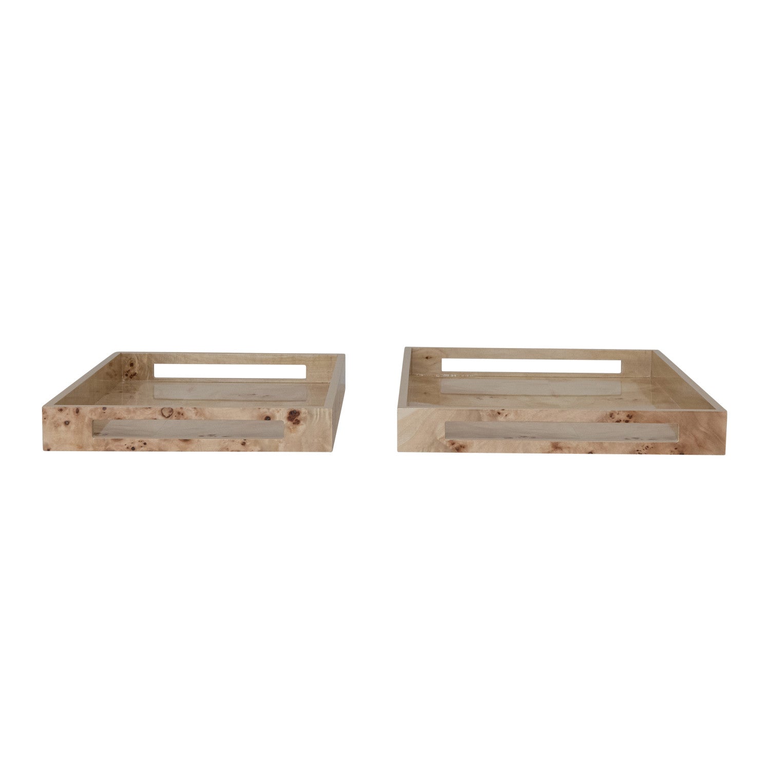 Nat Wood Veneer Tray w/Handles