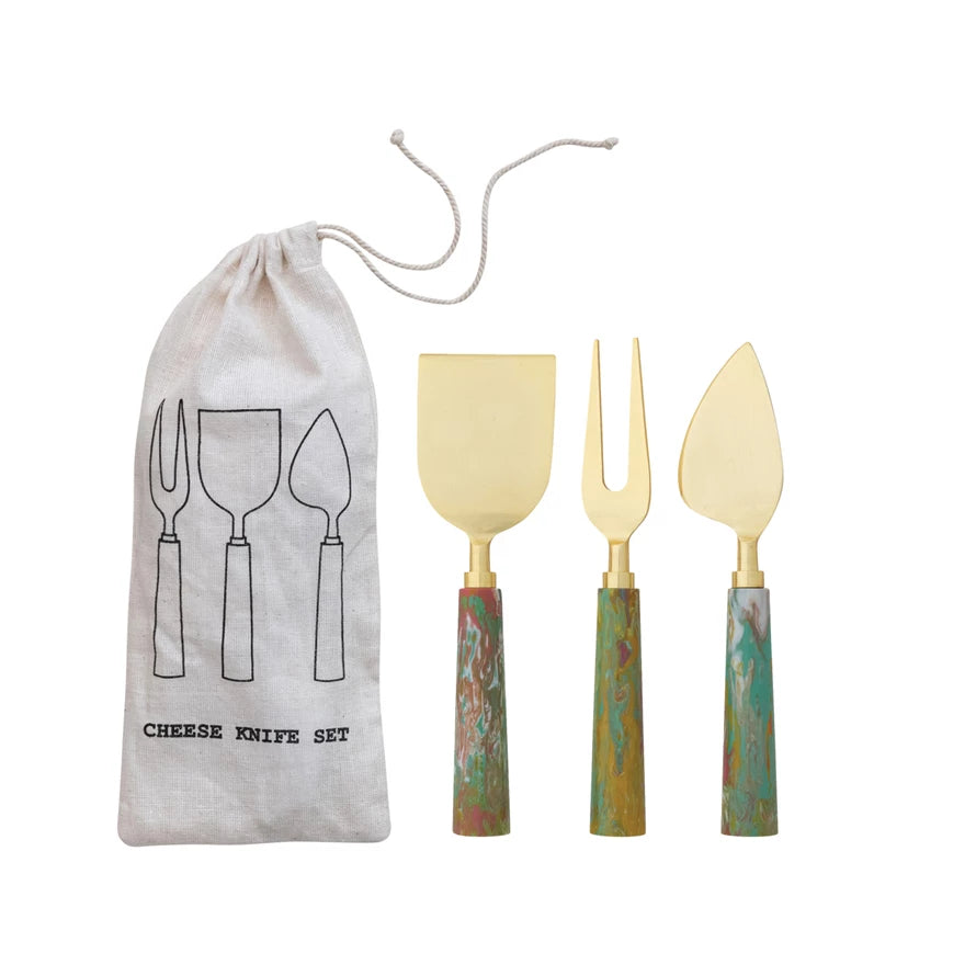 St/3 Multicolor Marbled Knifes