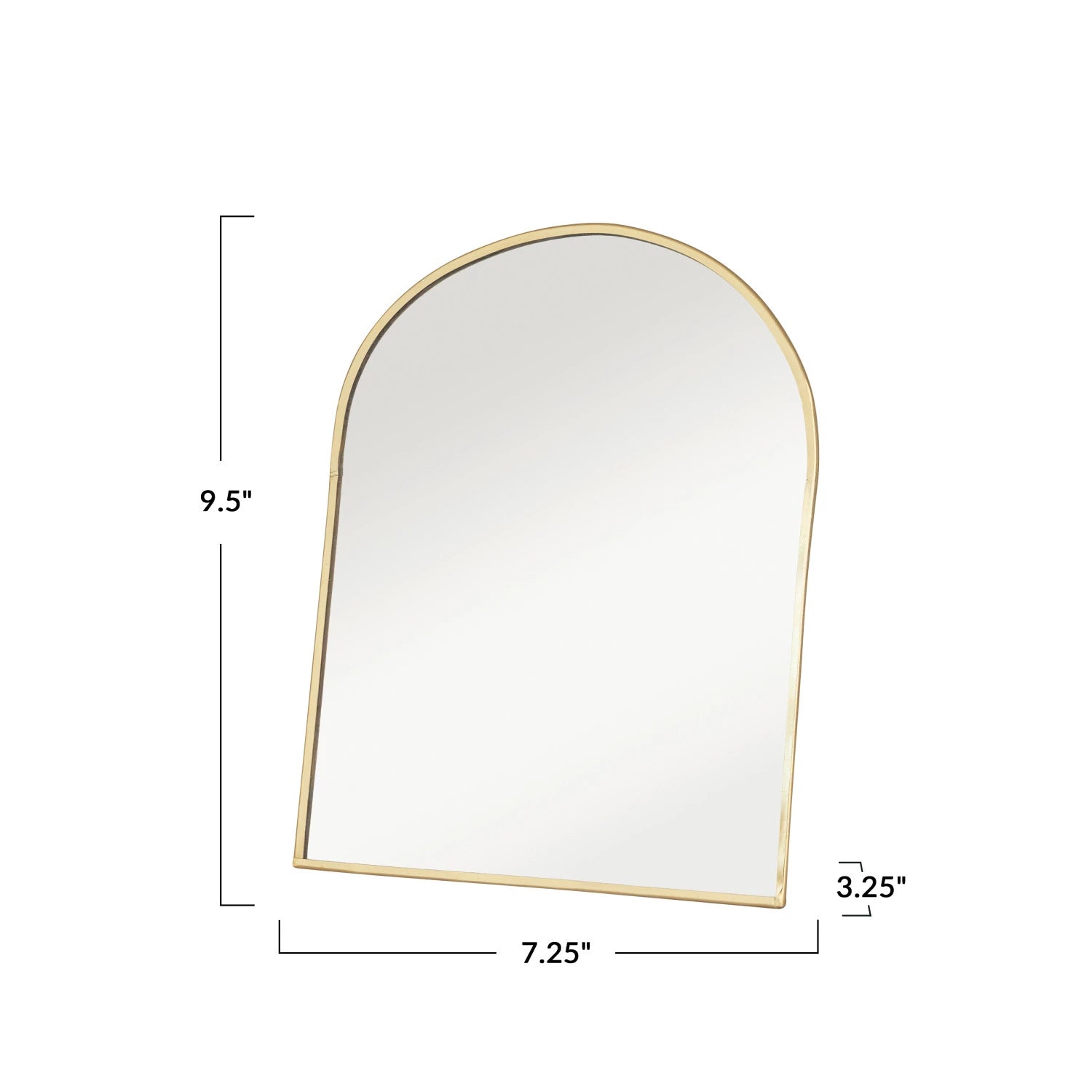 Arched Standing Mirror, Brass