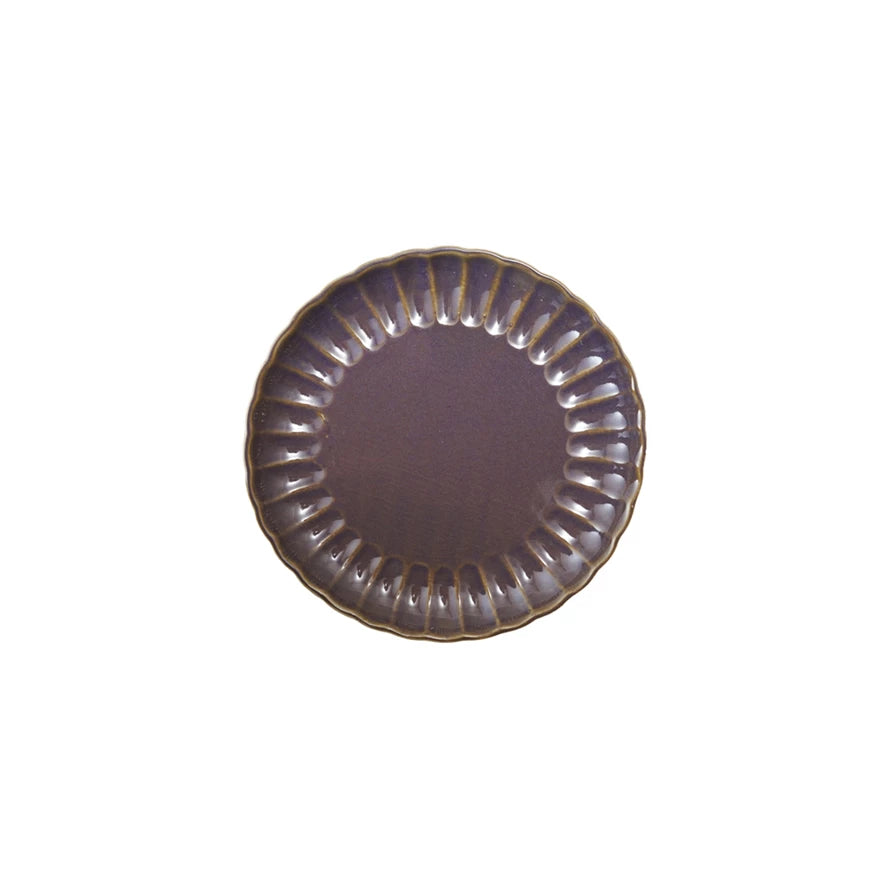 8" Round Fluted Plate, Plum