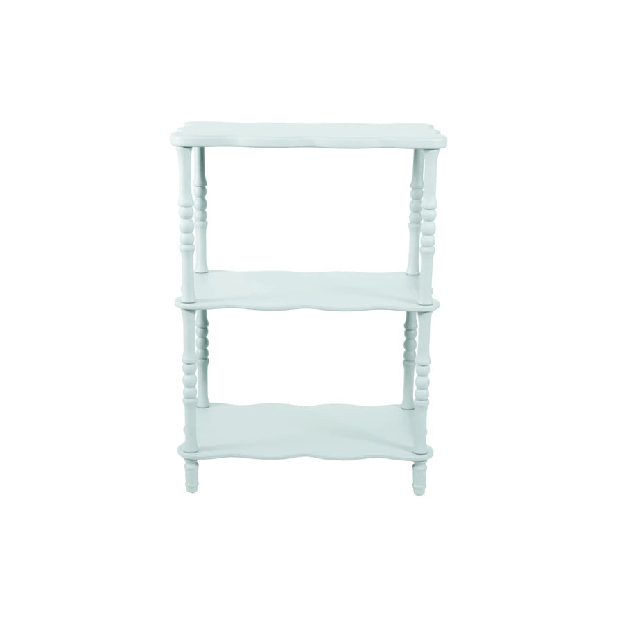 Turned Wood Shelf, 3/Blue