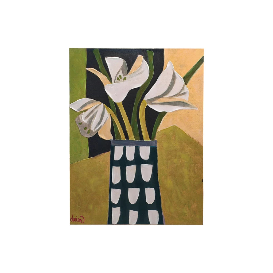 24x32 Abstract Flower Vase Art