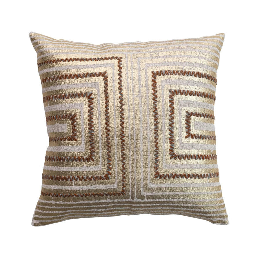 20" Gold Foil Pattern Pillow
